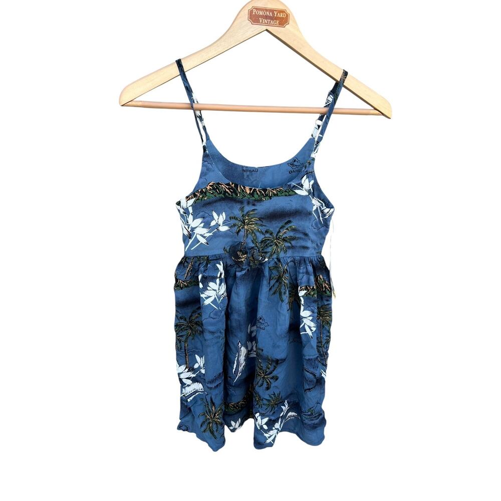 Palmwave Girls Strappy Hawaiian Tank Dress Floral Blue Size 8 NEW - Picture 4 of 4